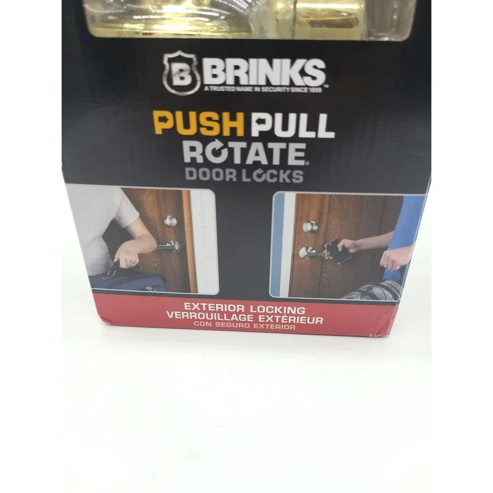 Brinks Glenshaw Polished Brass Push‎ Pull Rotate Entry Lever Lock 23014-105